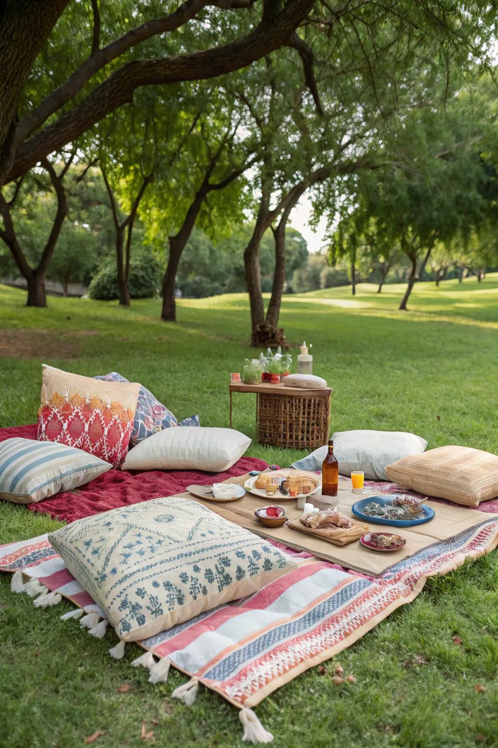 An open-air picnic setting presenting ease and style