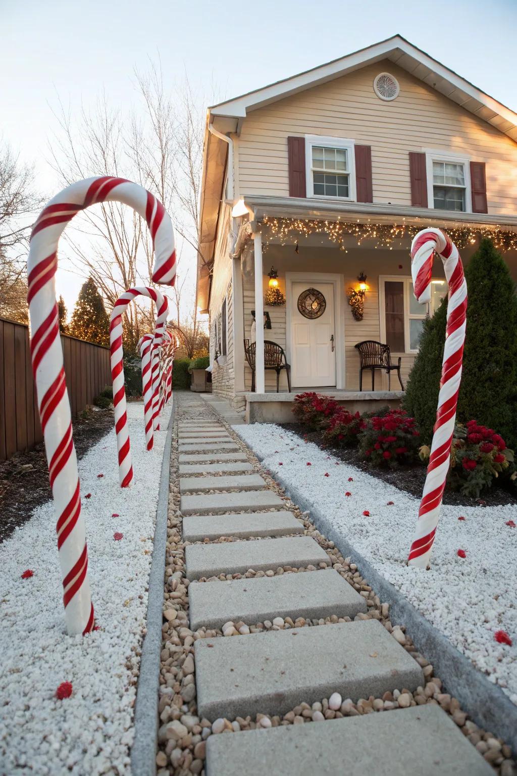 Direct visitors with a candy cane route.