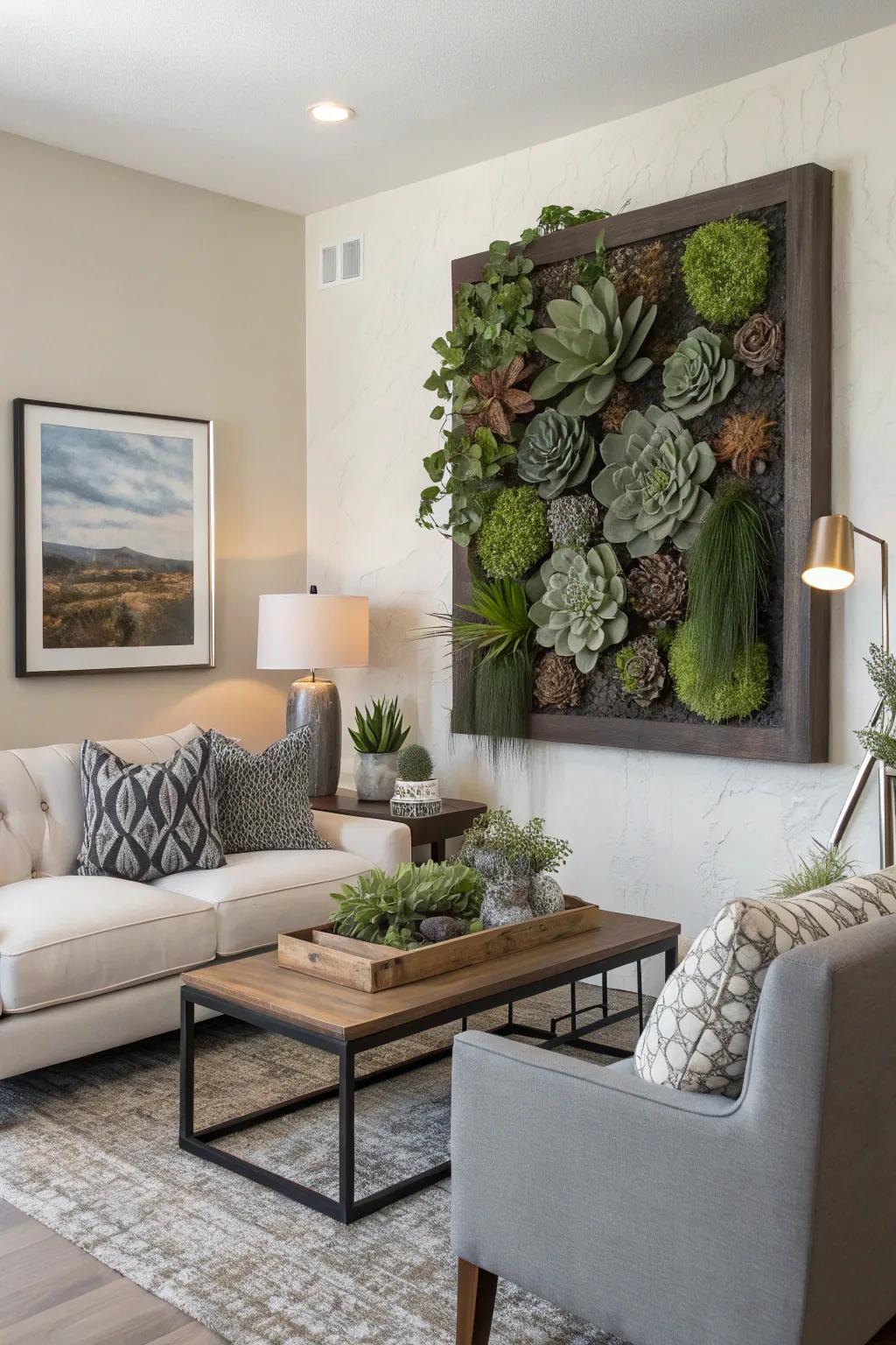 Succulent art adds a fresh and natural element to your decor.