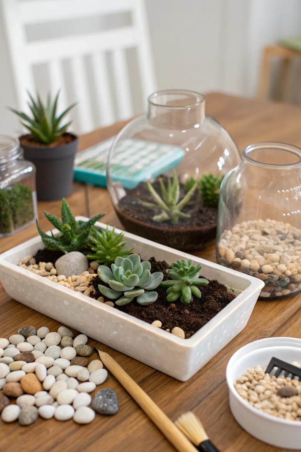 Create your own indoor garden with a terrarium kit