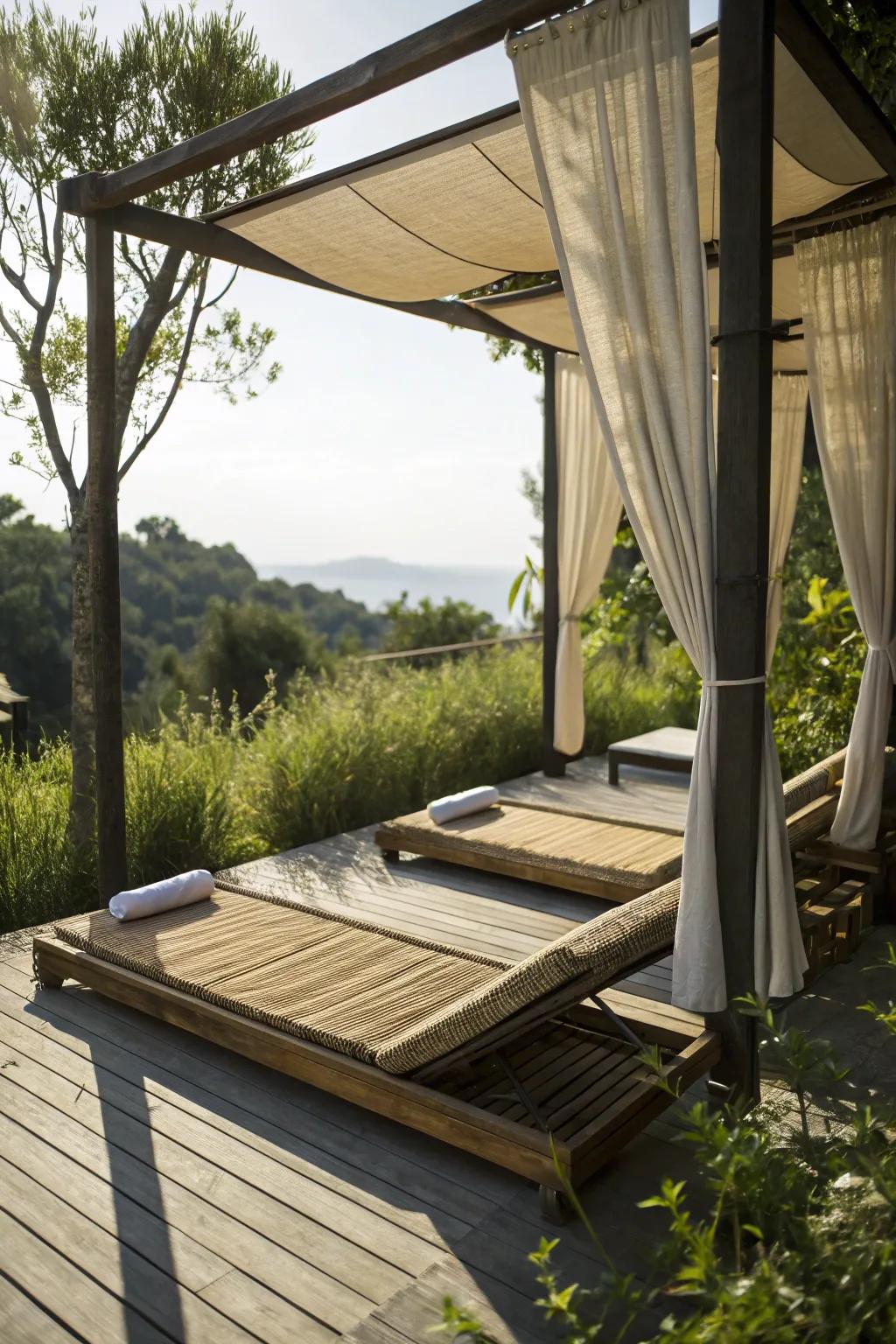 Reed mats add tropical charm and subtle shading to your deck.