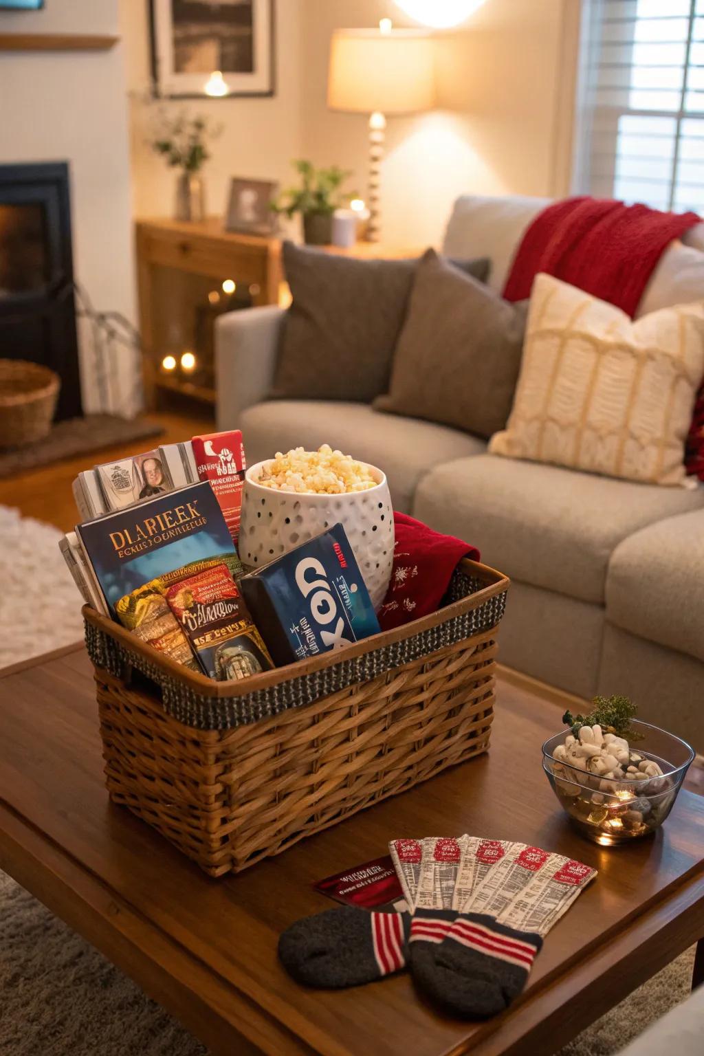 Savor a vintage movie evening with this cozy setup.