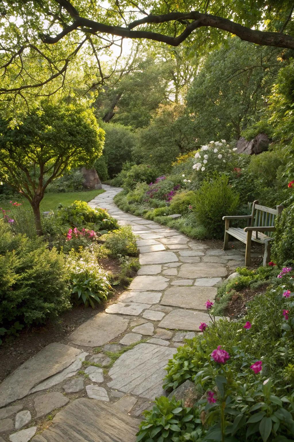 A winding cobblestone path beckoning exploration and discovery.