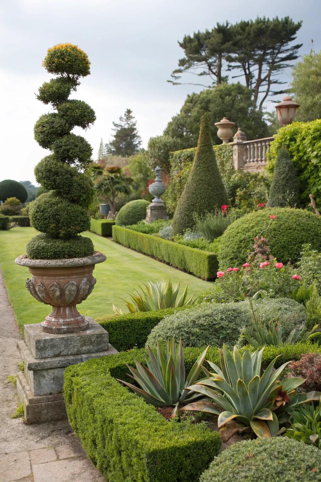 A garden where striking sculptural plants become standout architectural components.