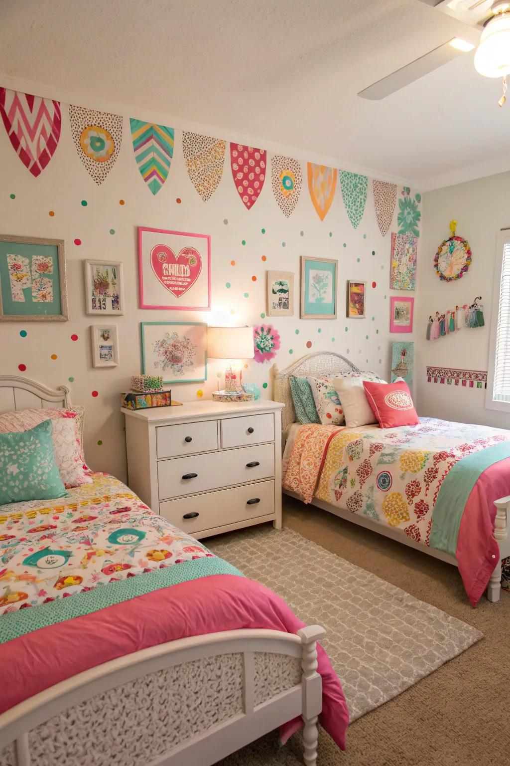 Wall decals offer a fun, flexible way to personalize shared spaces.