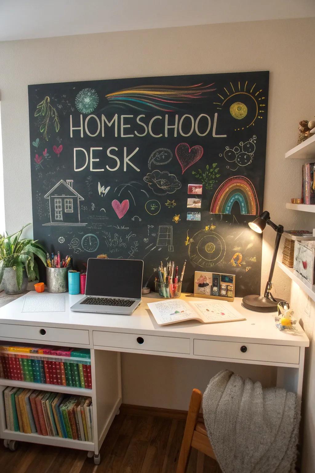 A chalkboard wall that inspires creativity and learning.
