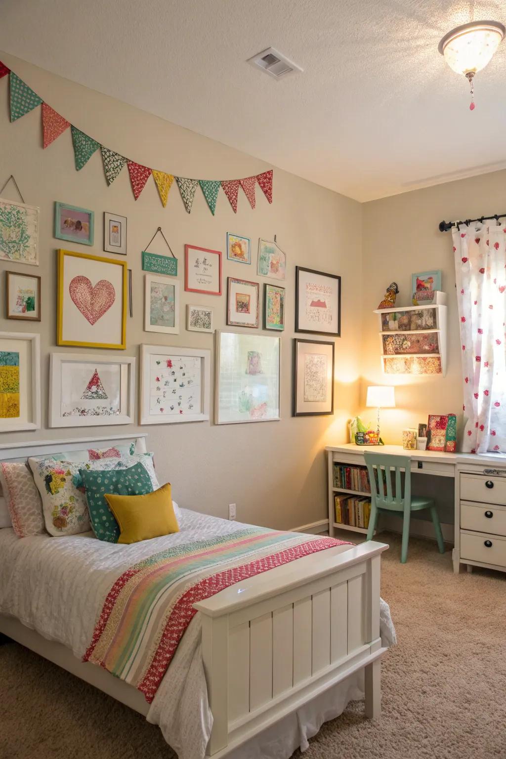 Do-it-yourself ornamentation that personalizes the expanse with creative flair.