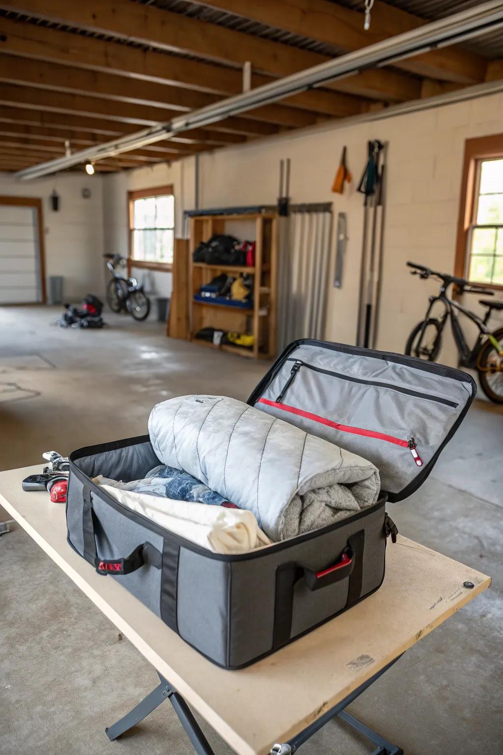 Weatherproof sacks protect comforters stashed in less controlled settings.