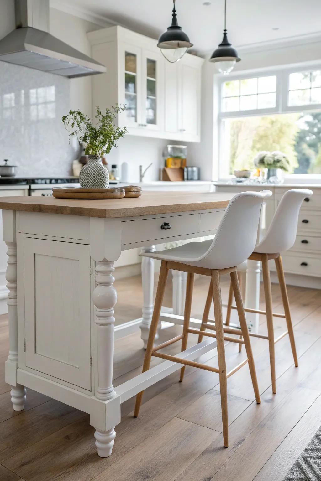 Brace supports furnish minimalist support and style.
