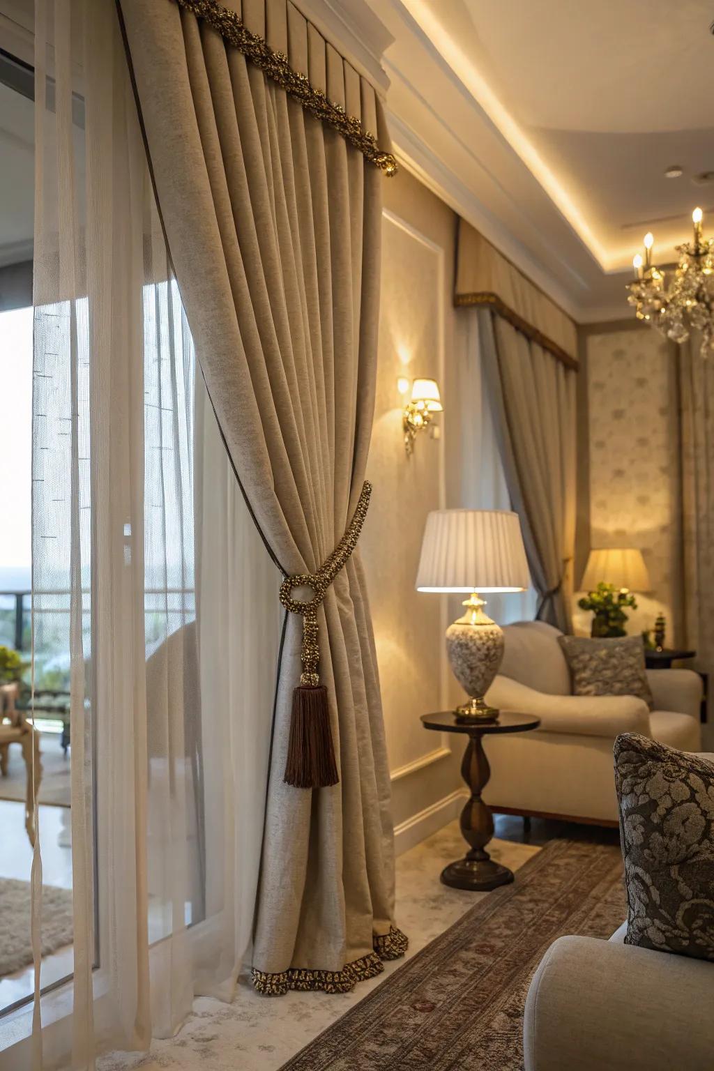 Drape ties add a dash of class to window treatments.