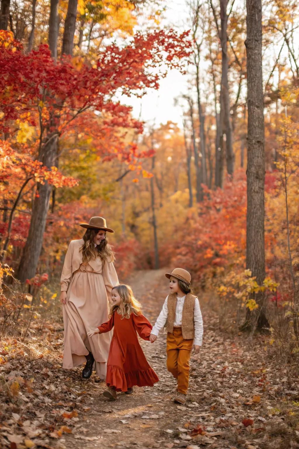 Boho elements bring a relaxed and free-spirited vibe to family photos.