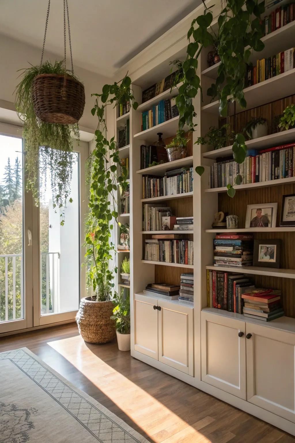 Vertical space used creatively to enhance room height.