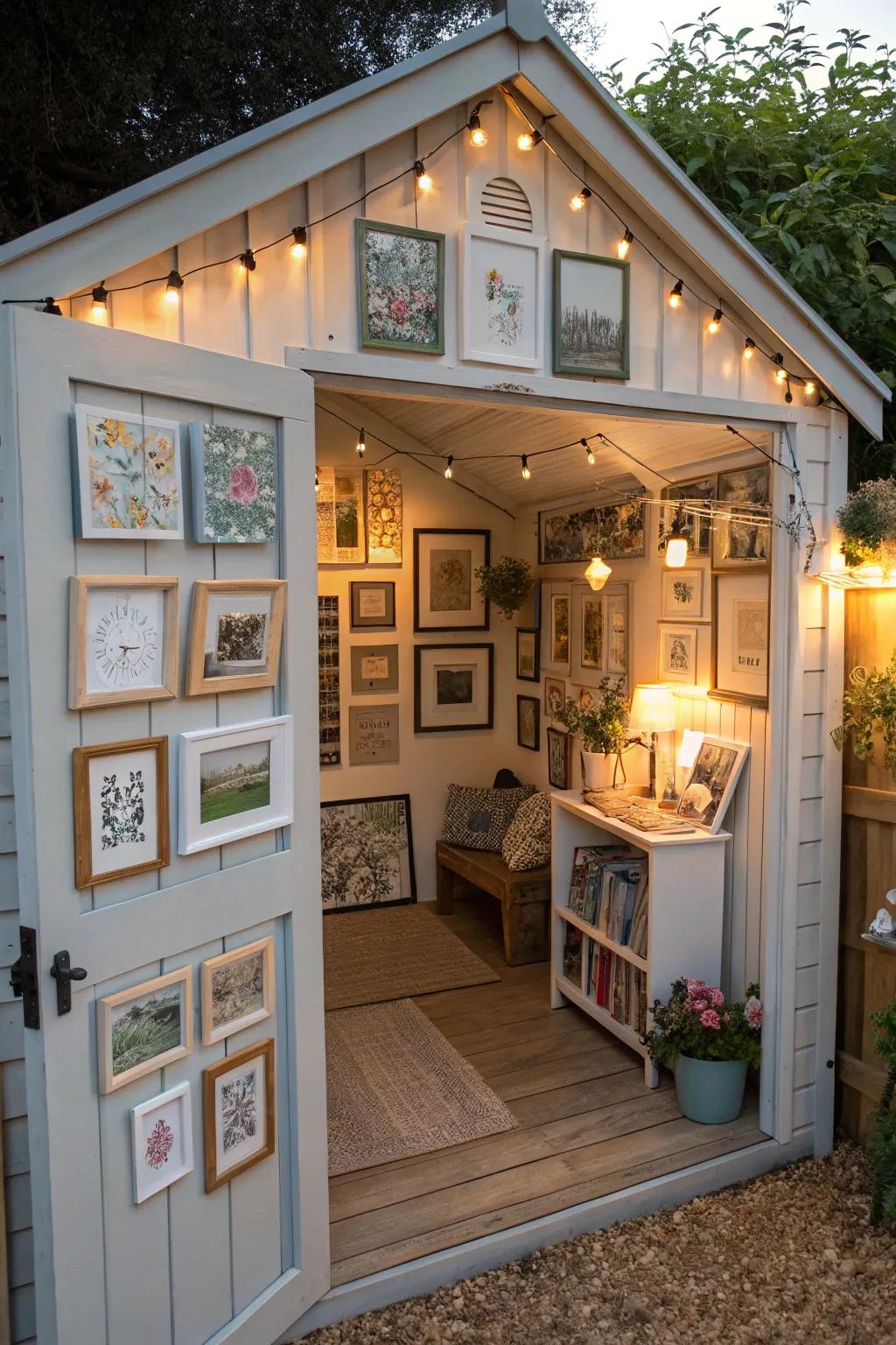 A personal gallery exhibiting treasured art and memories.