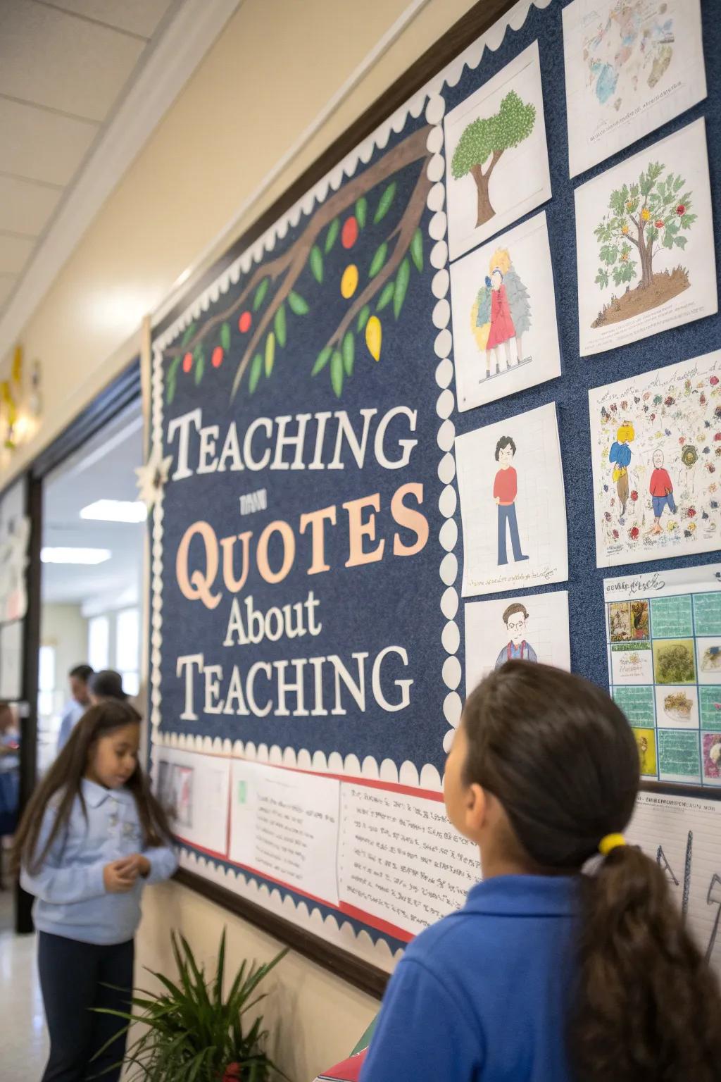 A display of inspirational quotes, celebrating the insight of educators.