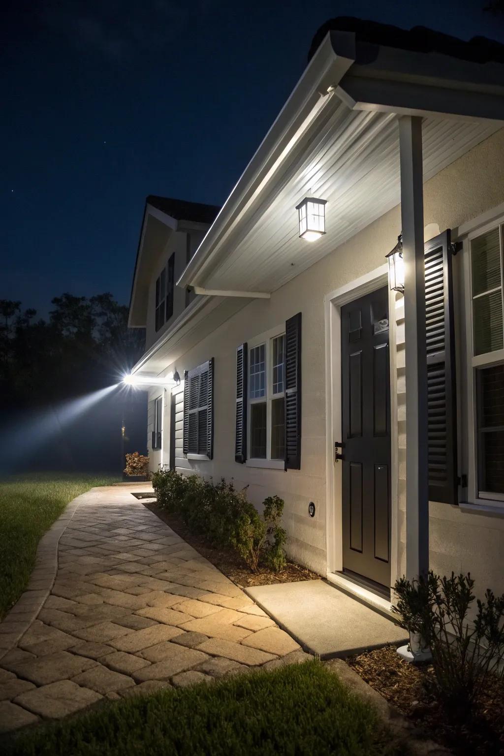 Motion sensor lights increase safety and efficiency.