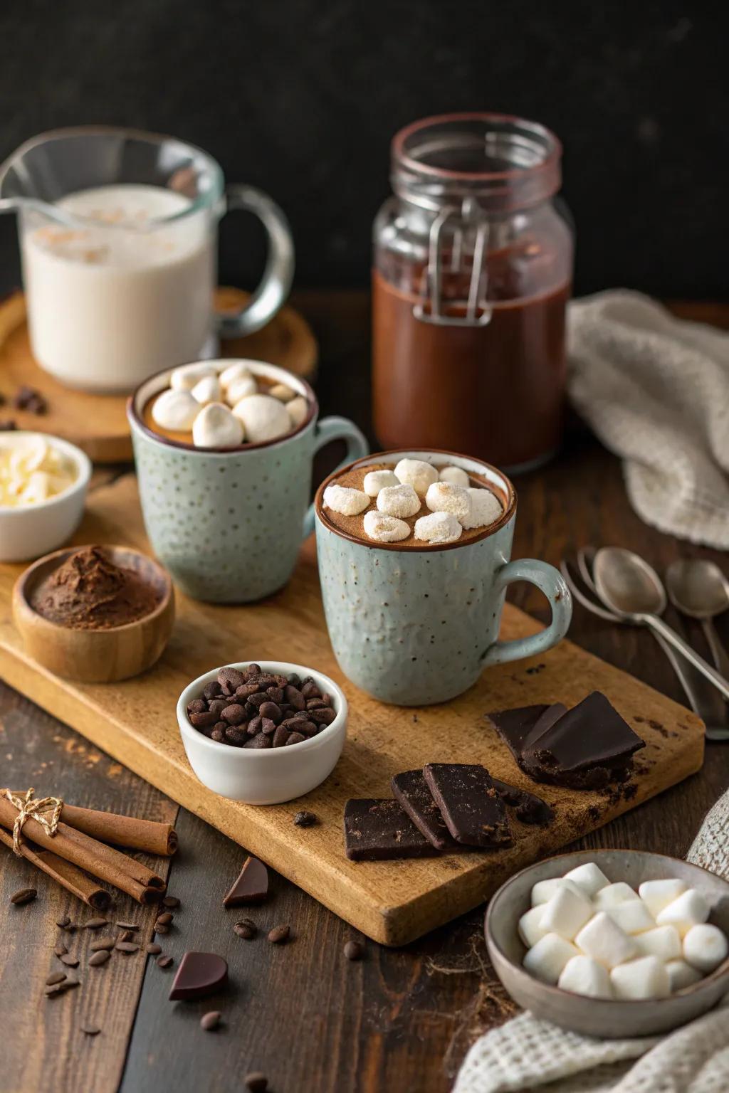 Foster warmth and comfort with a hot chocolate station.