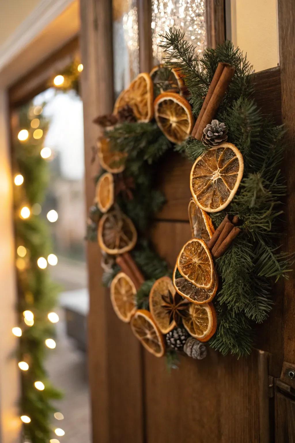 A homemade festoon appends a fragrant and throwback accent.