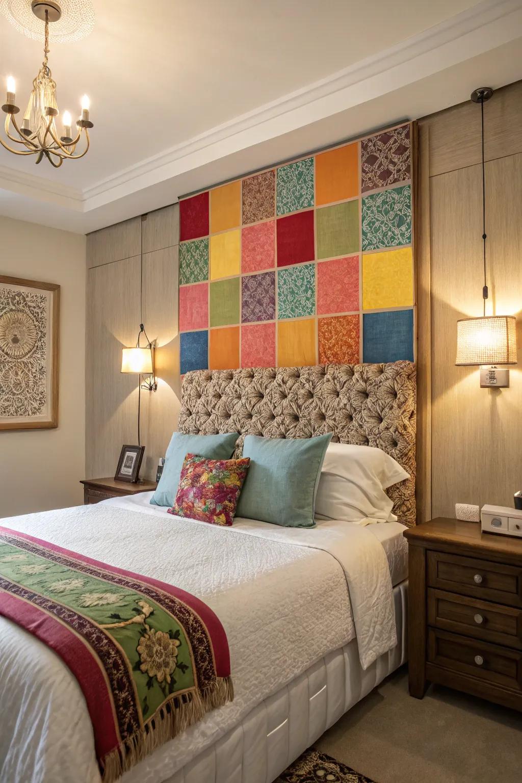 Color pop panels introduce vibrancy and contrast to your bedroom.