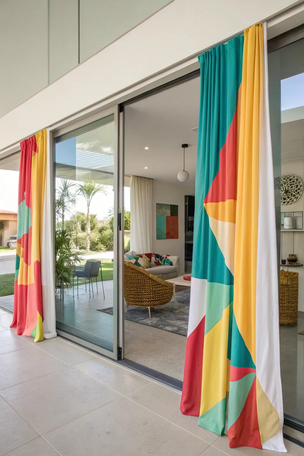 Blocked-tone curtains injecting vibrancy and energy