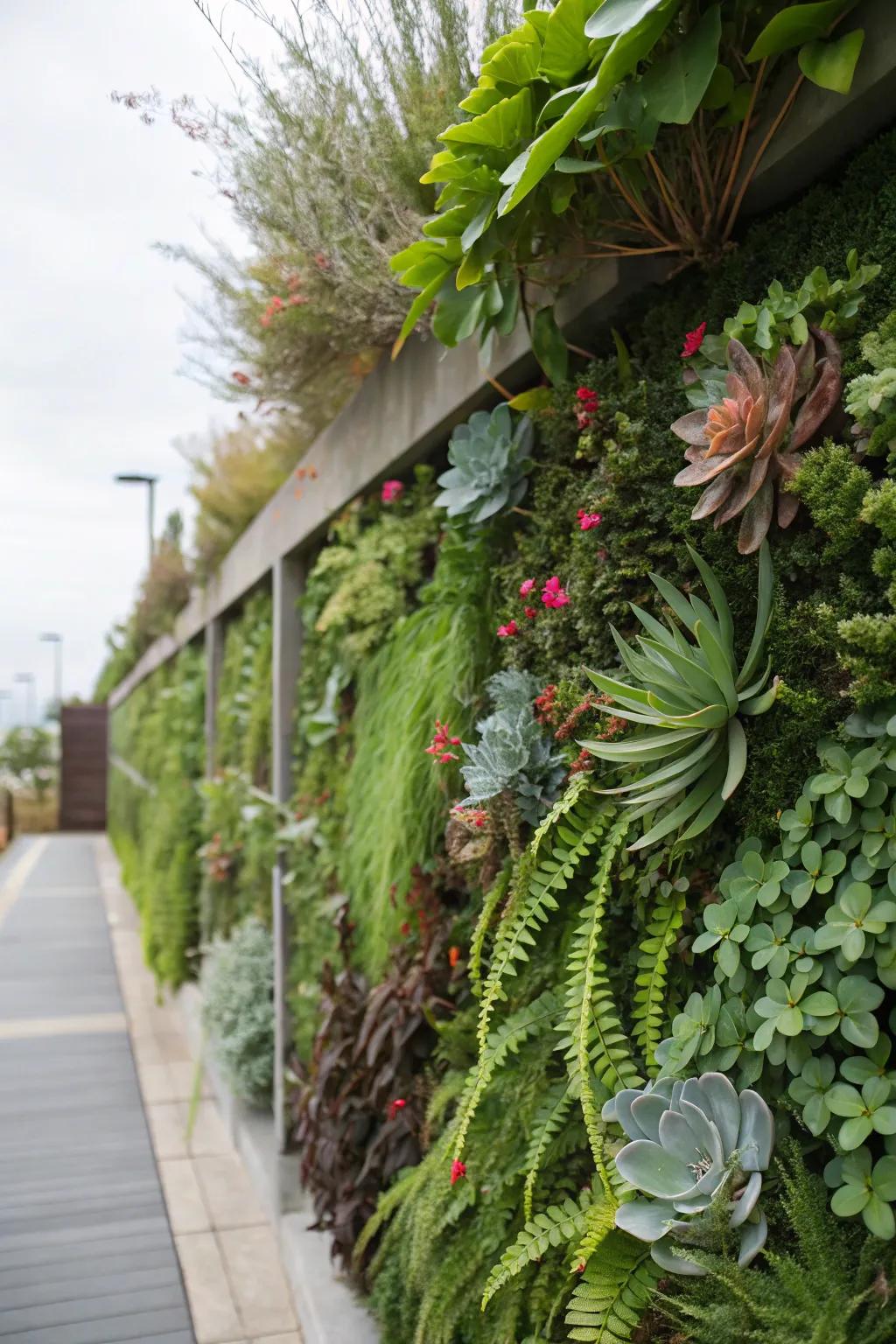 Living walls add lush greenery in limited spaces.