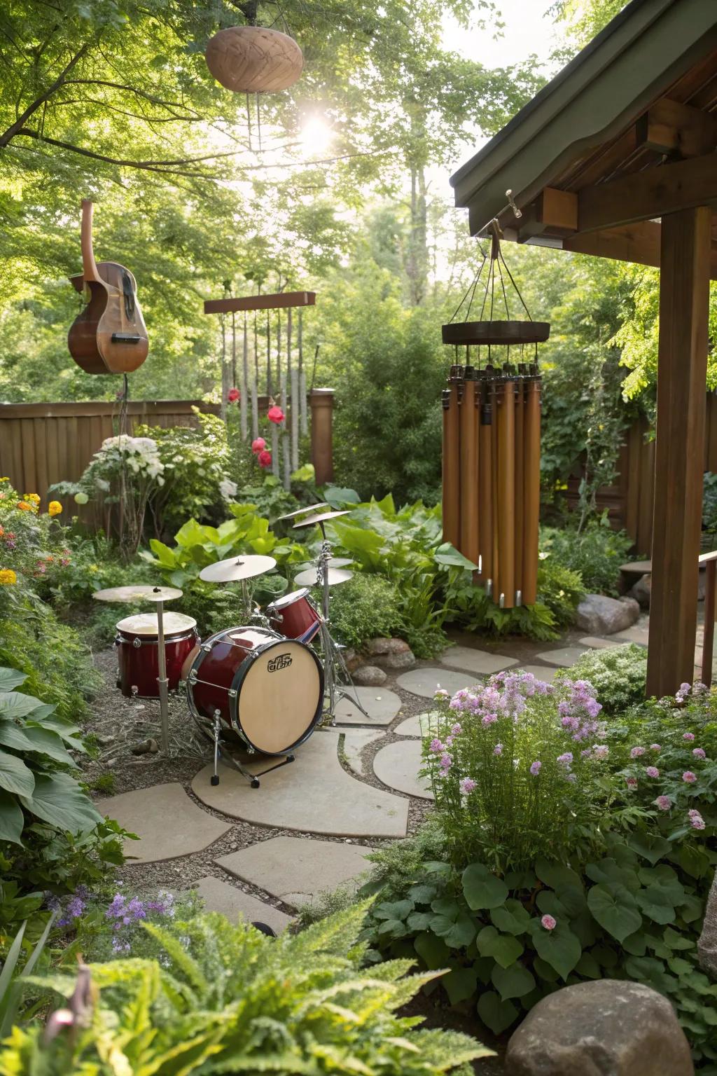 A melodic green space encouraging playful melodies