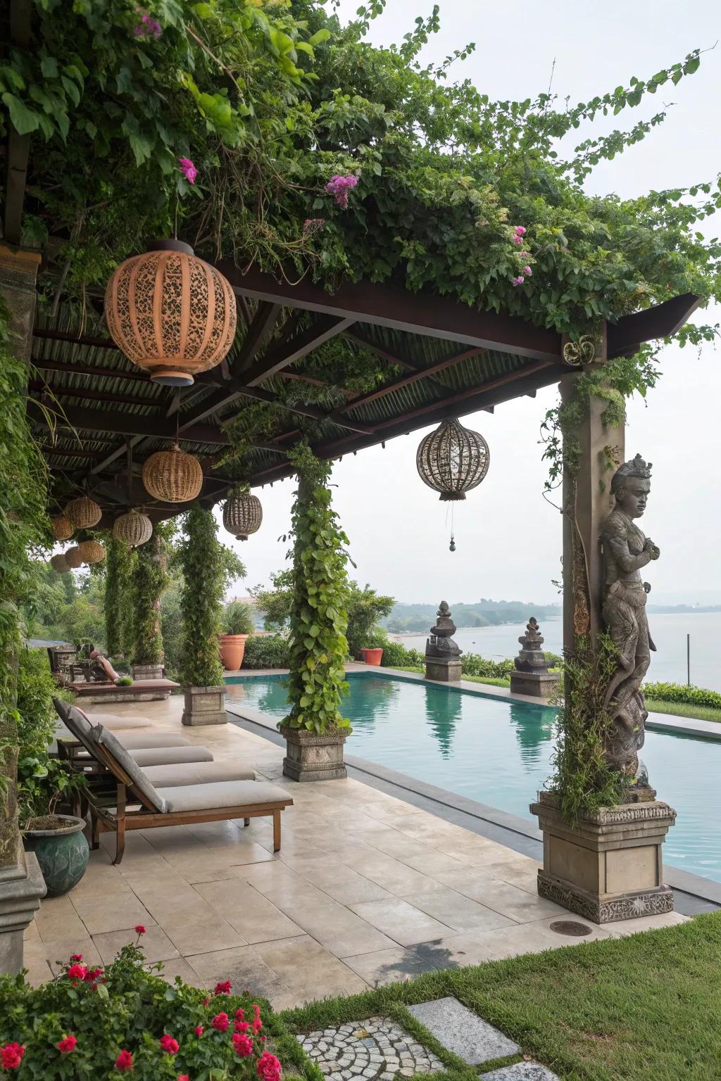Artistic touches personalize and improve pergola looks.
