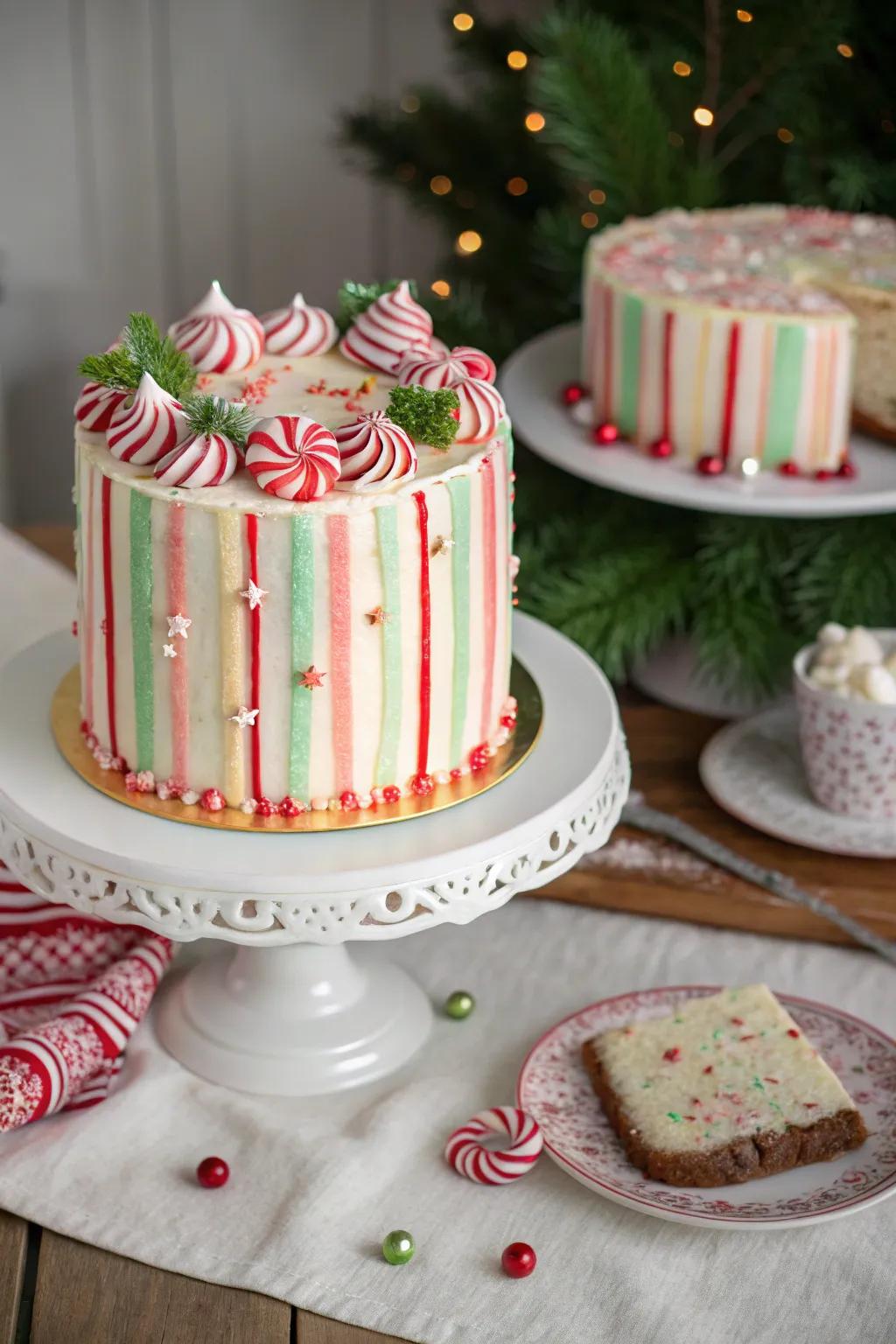 Forge a sweet declaration with a candy cane layered confection.