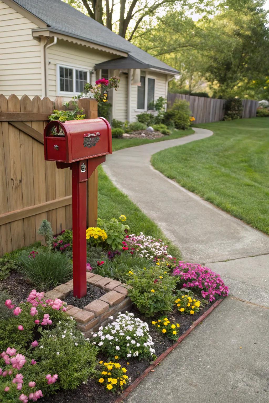 A mailbox garden adds a cheerful focal point to your front yard.