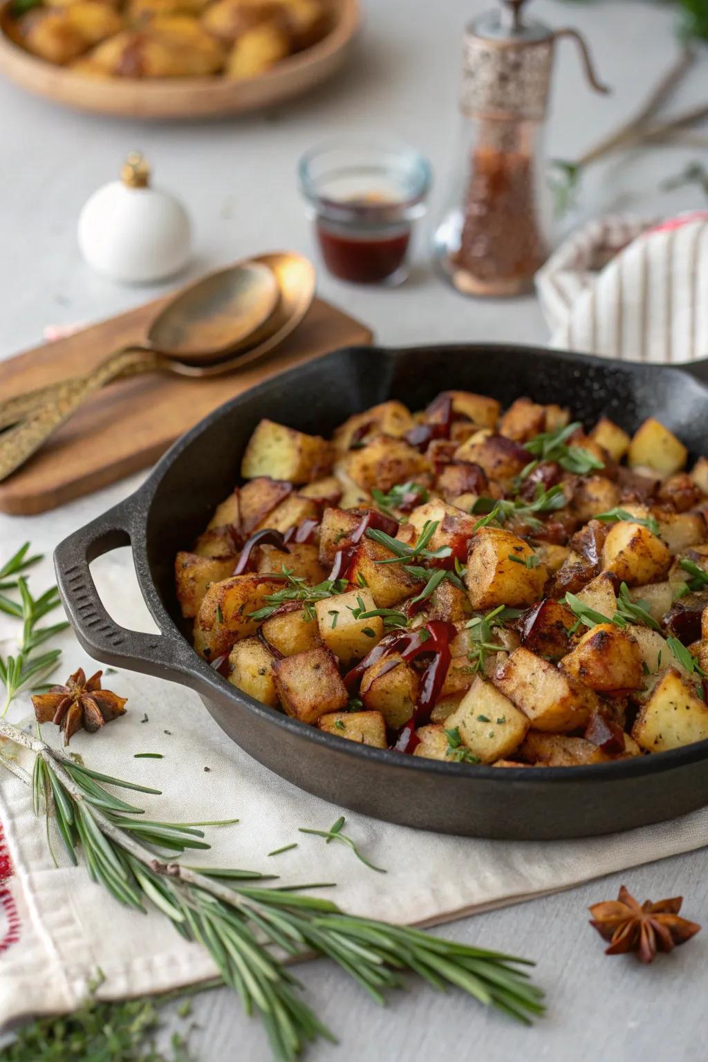 A comforting herbed potato hash perfect for brunch.