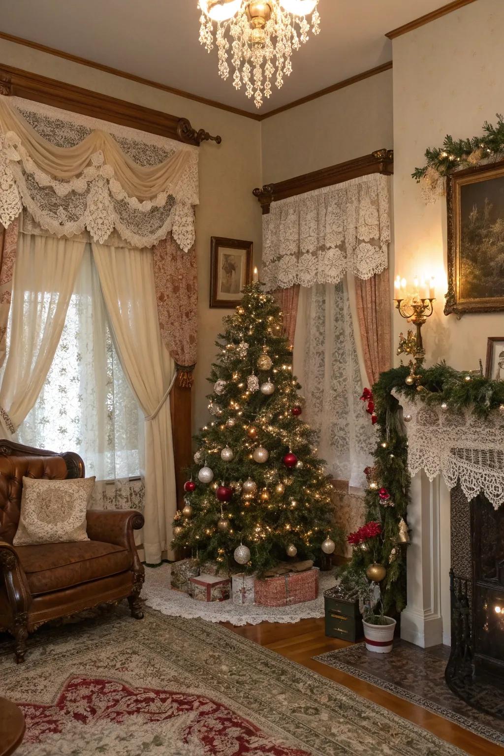 Victorian elegance with sophisticated holiday decor.