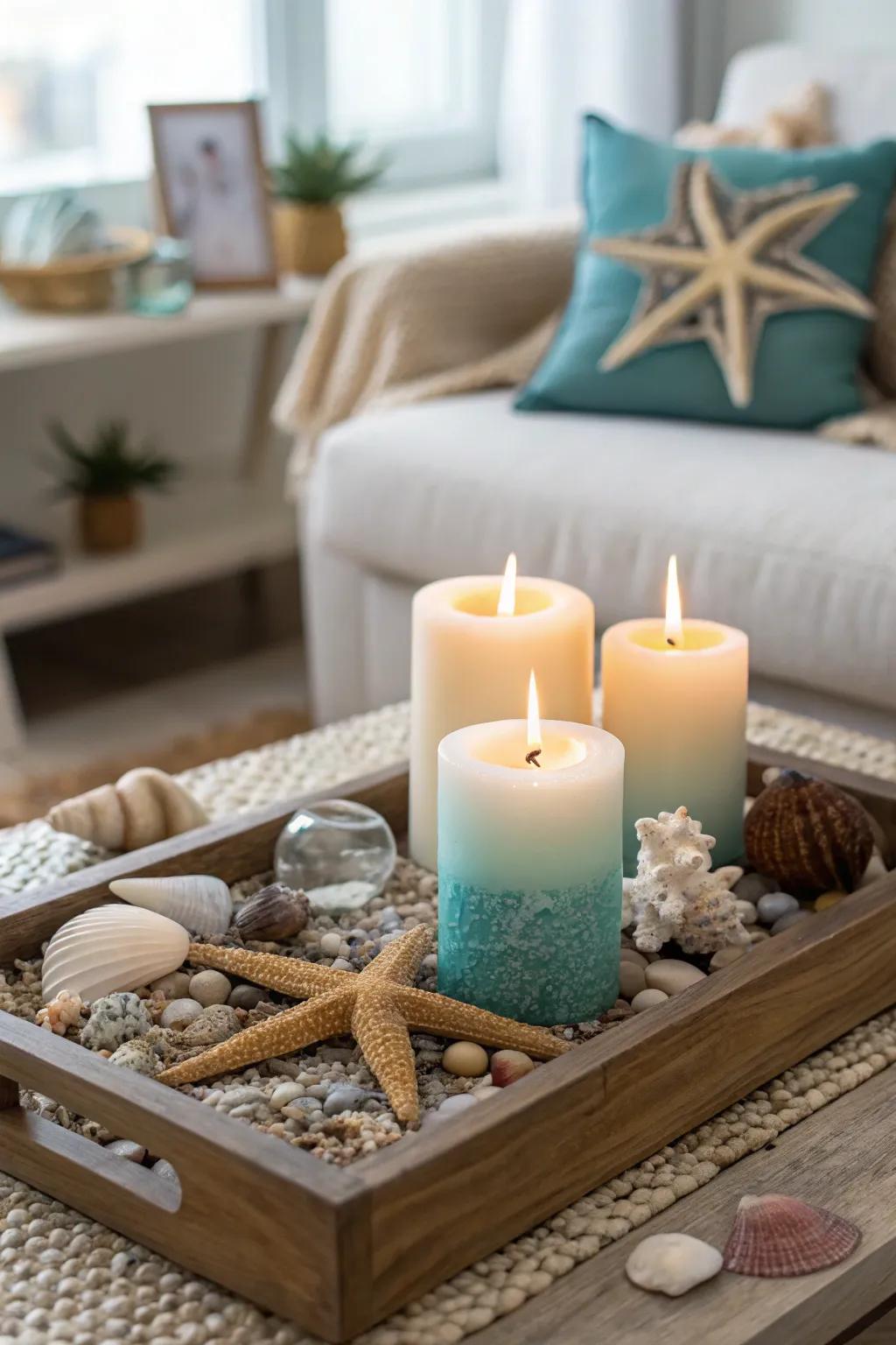 Scented sticks carry the aroma of the ocean indoors.