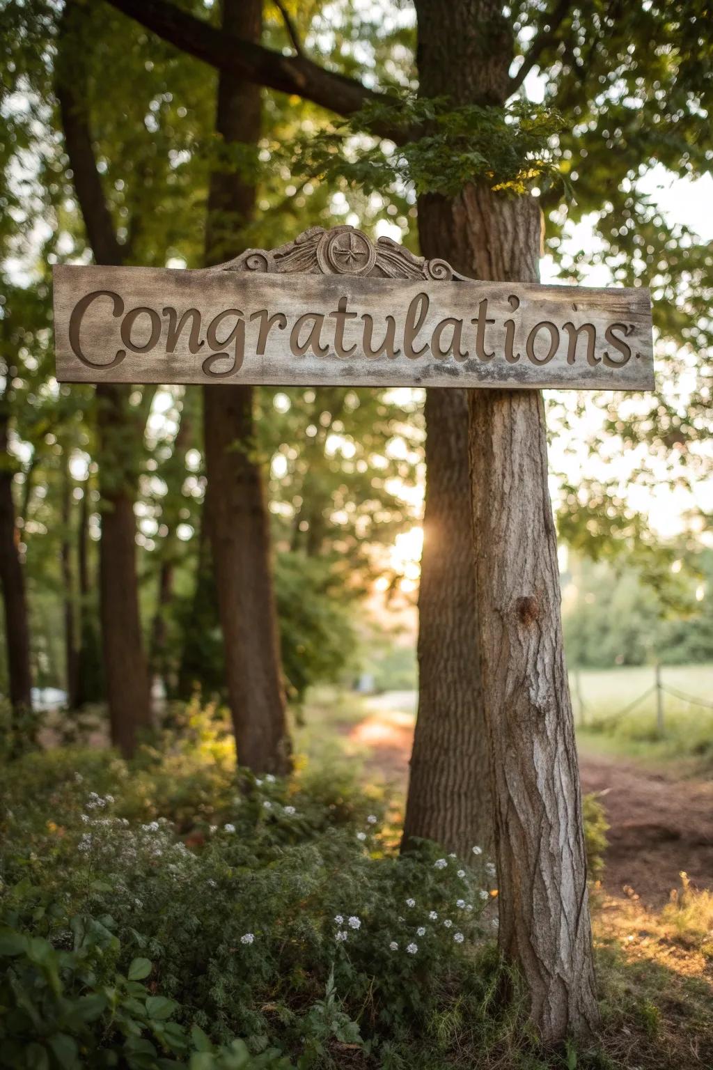 Timber signs inject a dose of country charm.