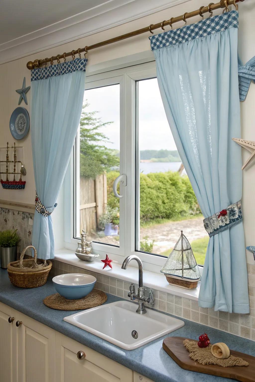 Synchronized colors establish a cohesive kitchen design.