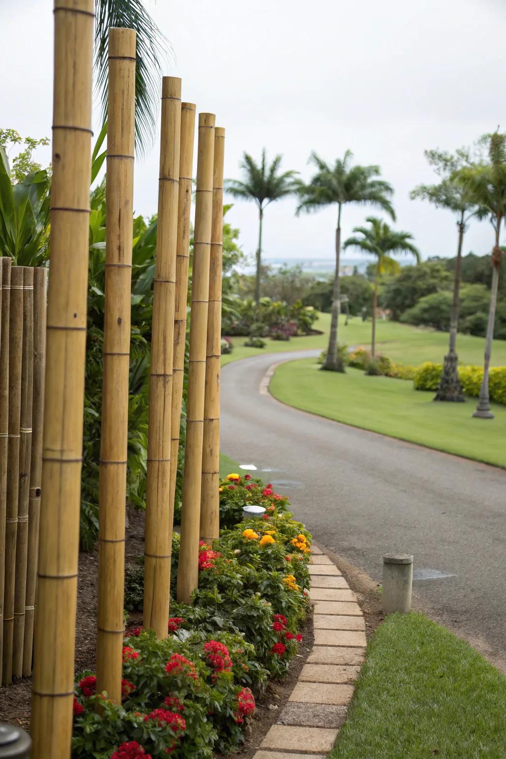 Bamboo posts offer an eco-friendly and serene marking option.