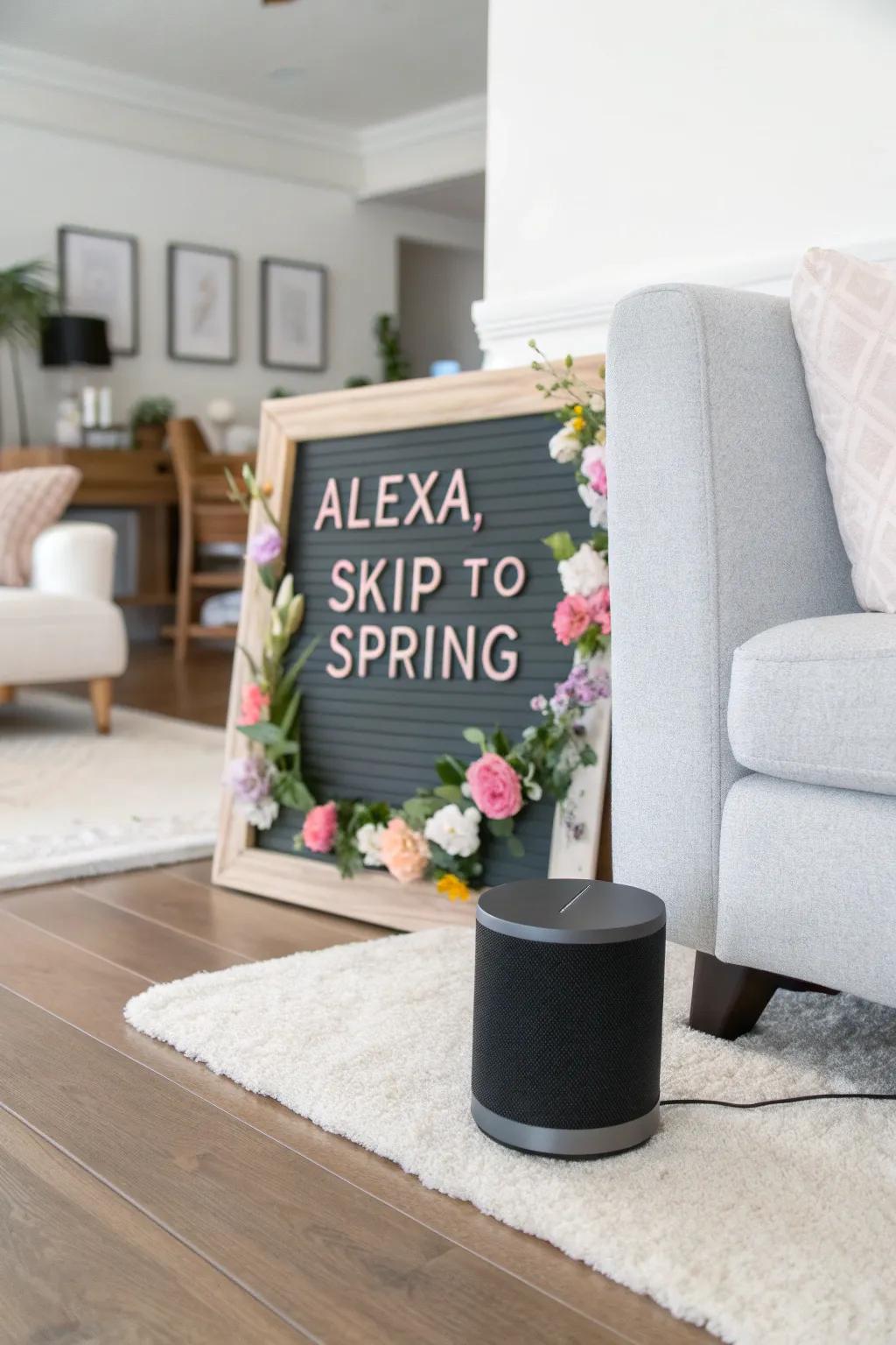 Wish away winter with a tech-inspired spring saying.