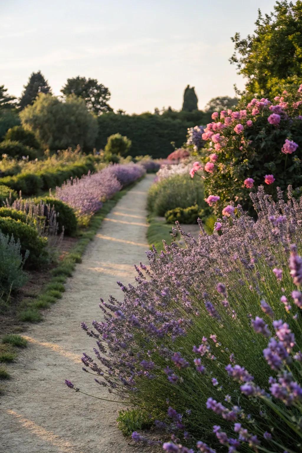 Scented plants enhance the garden experience.