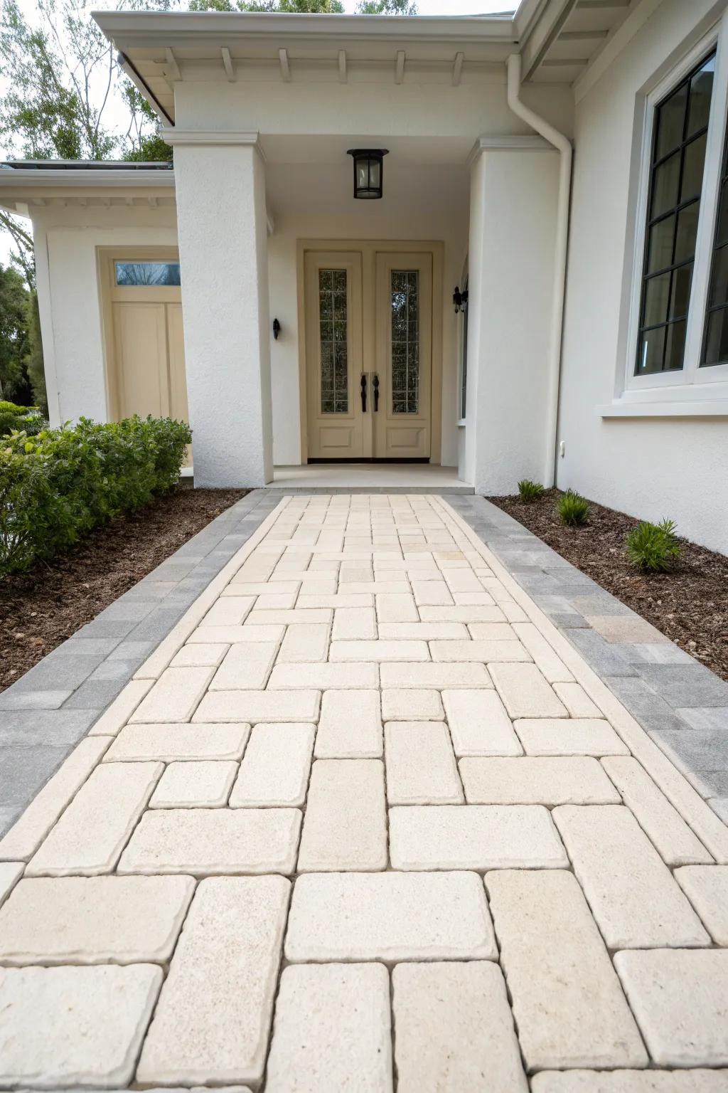 A minimalist entrance with clean lines and neutral tones.