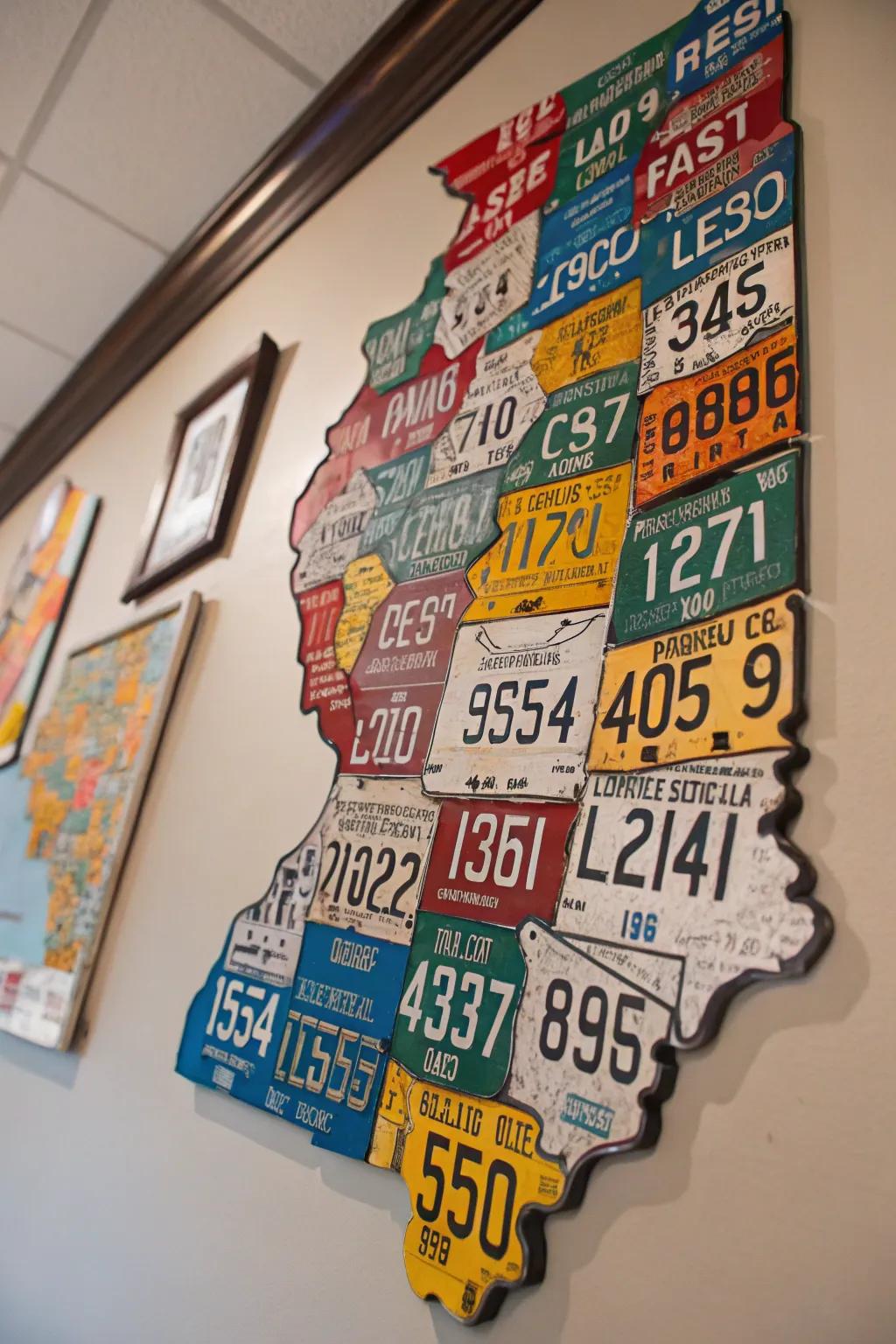 Celebrate your roots with a map made from license plates.