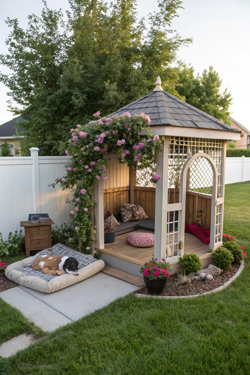 An enchanting summerhouse presenting a snug retreat within the garden.