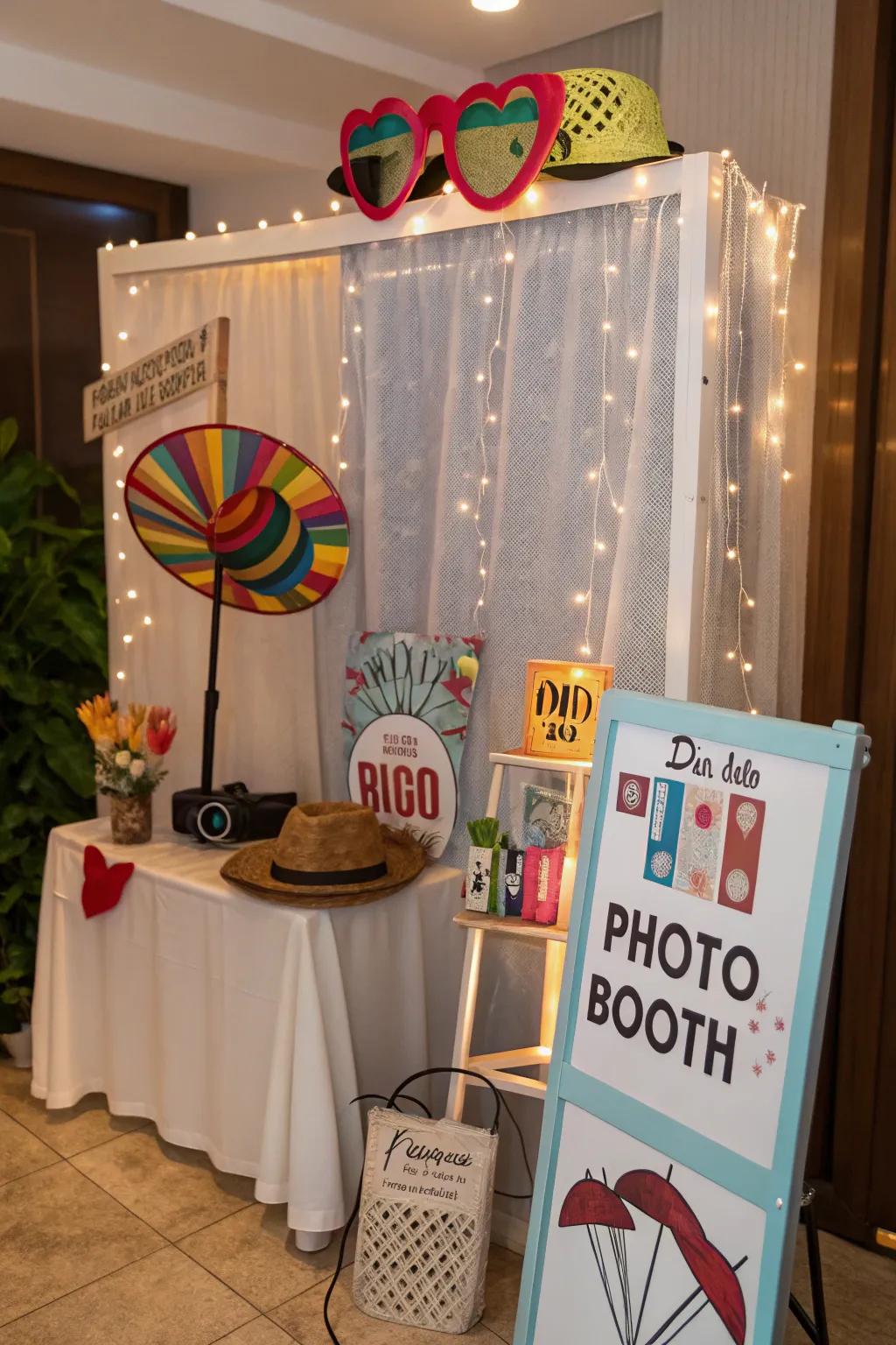 A mini photo booth makes it easy to capture unforgettable moments.