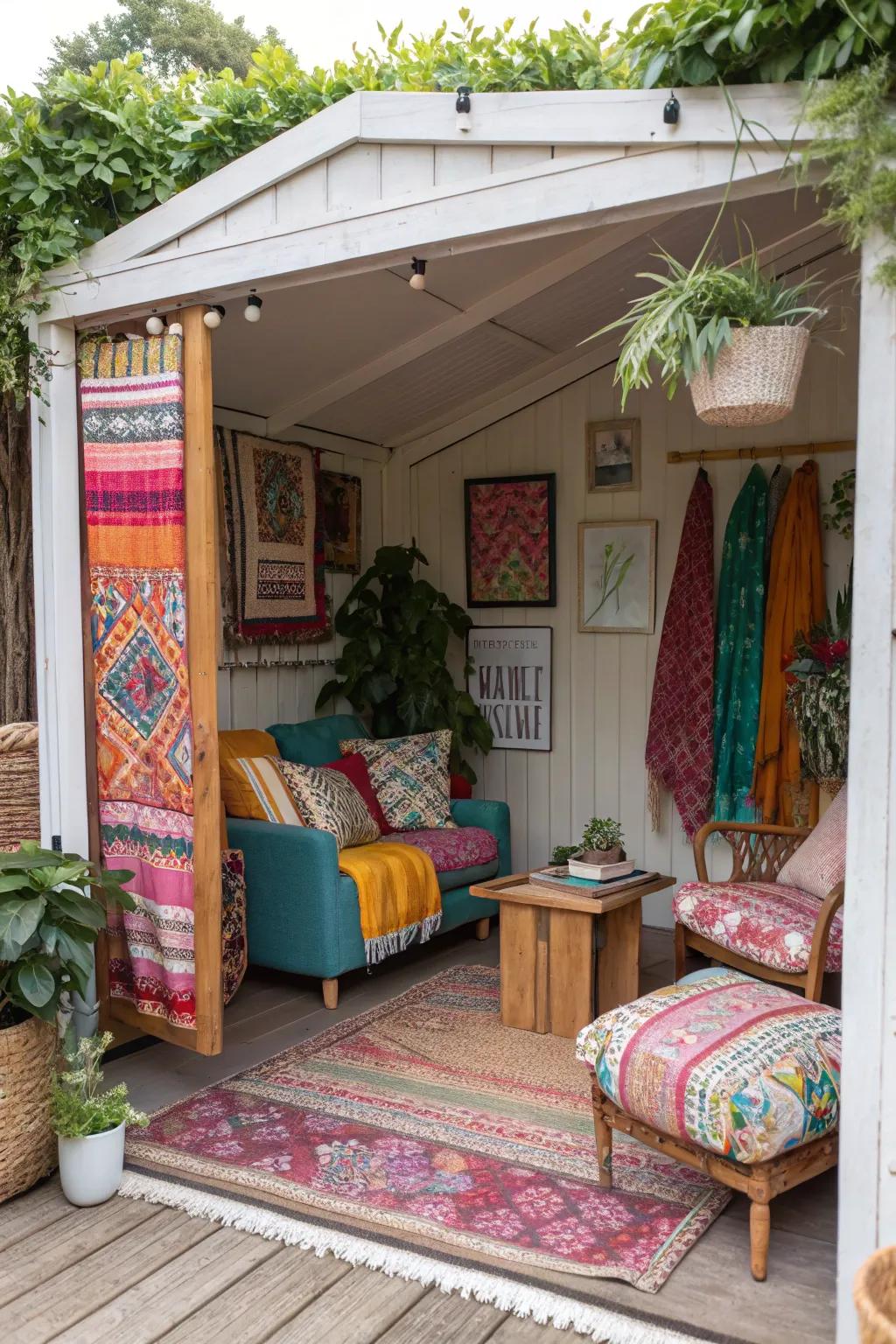 A bohemian escape filled with creativity and comfort.