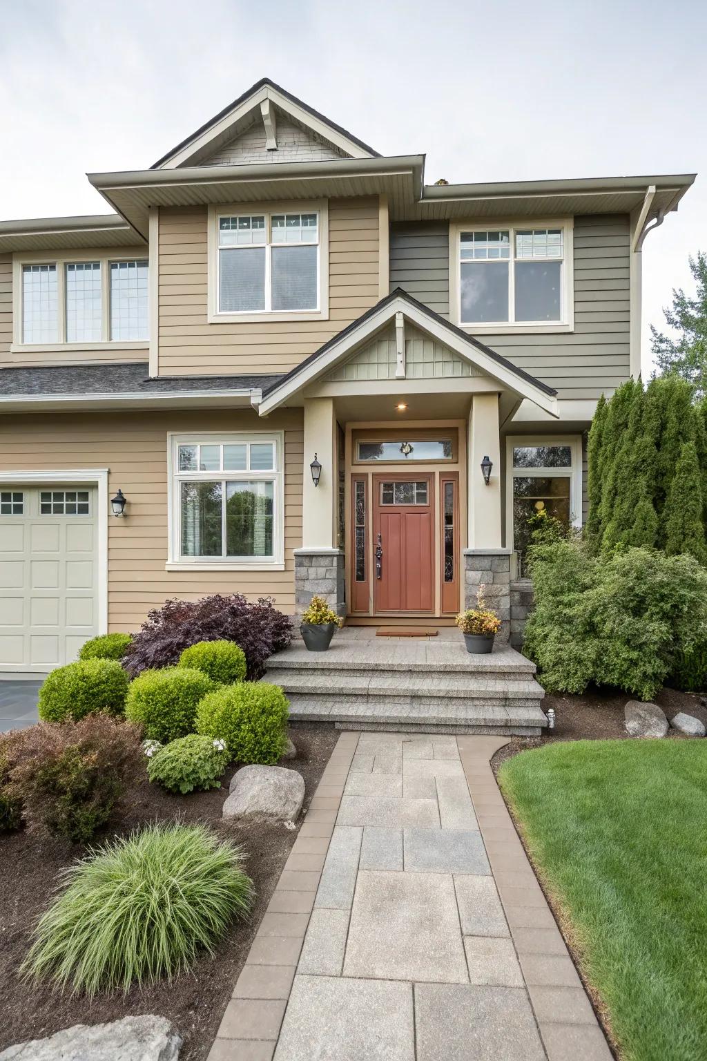 A unified hue scheme harmonizes your home's exterior appearance.