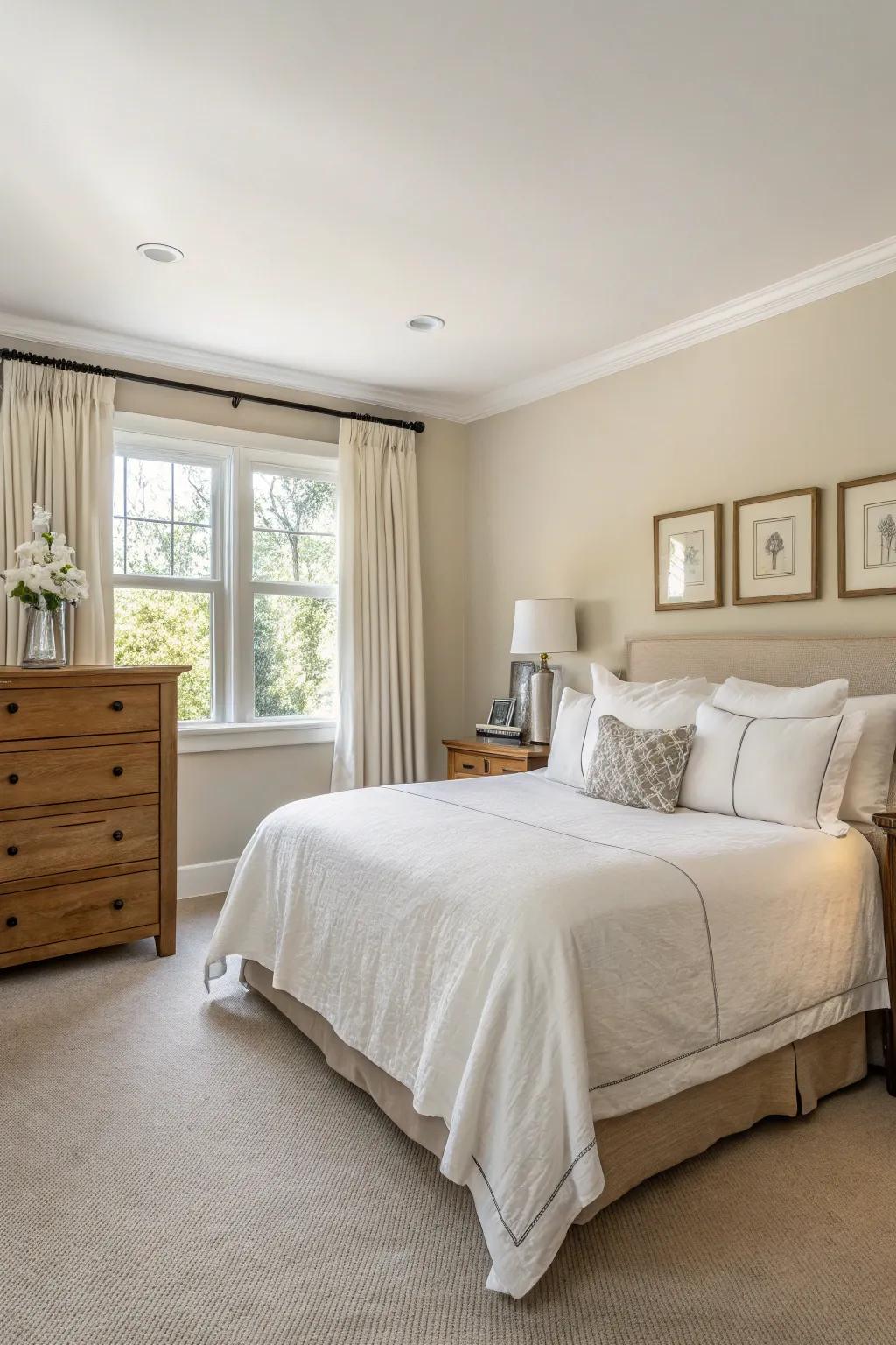 Designing the master bedroom to be gender neutral will appeal to a larger audience.
