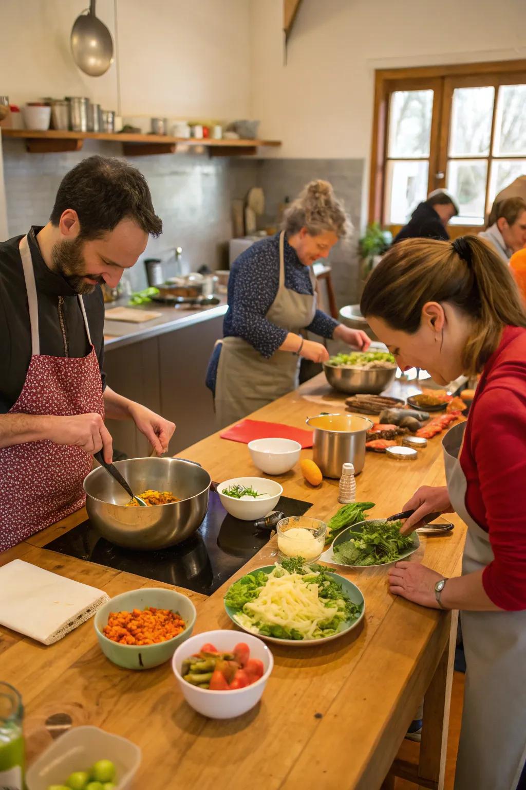 An interactive cooking class is a deliciously fun celebration.