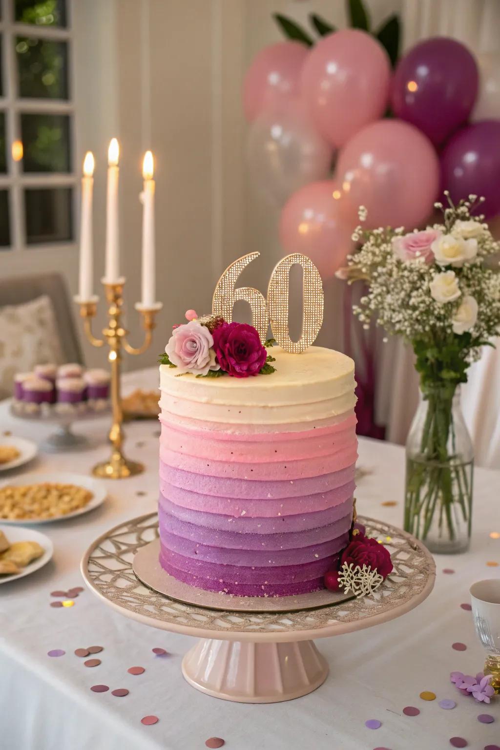 A beautiful ombre confection steals the spotlight.