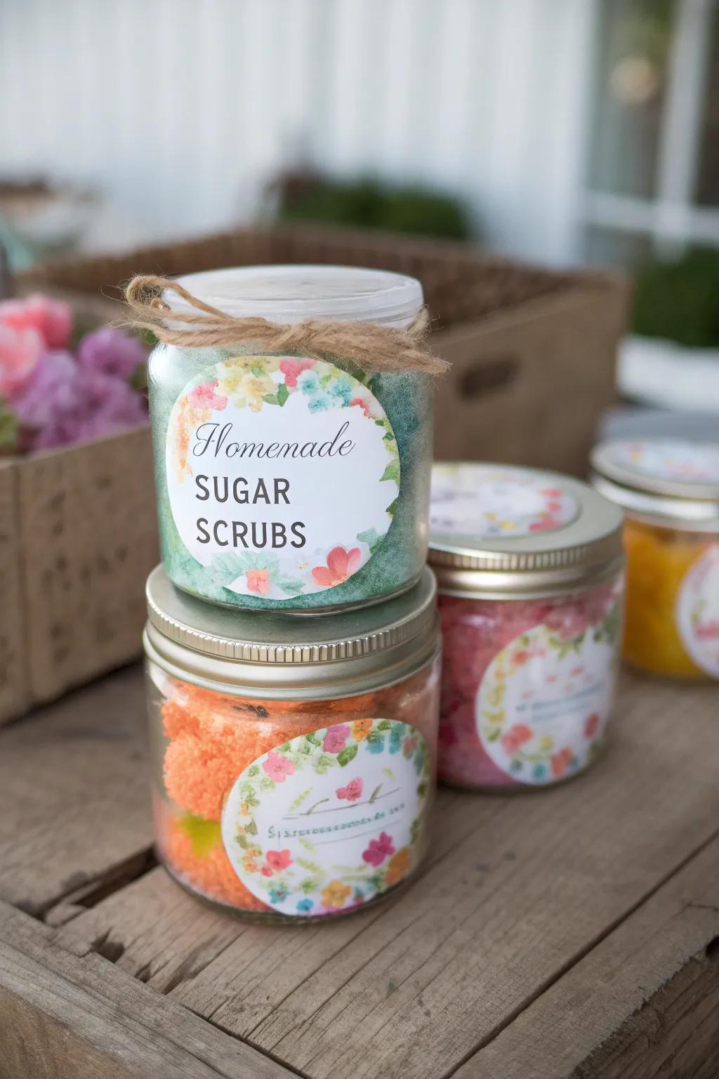 DIY sugar scrubs are a luxurious and thoughtful prize idea.