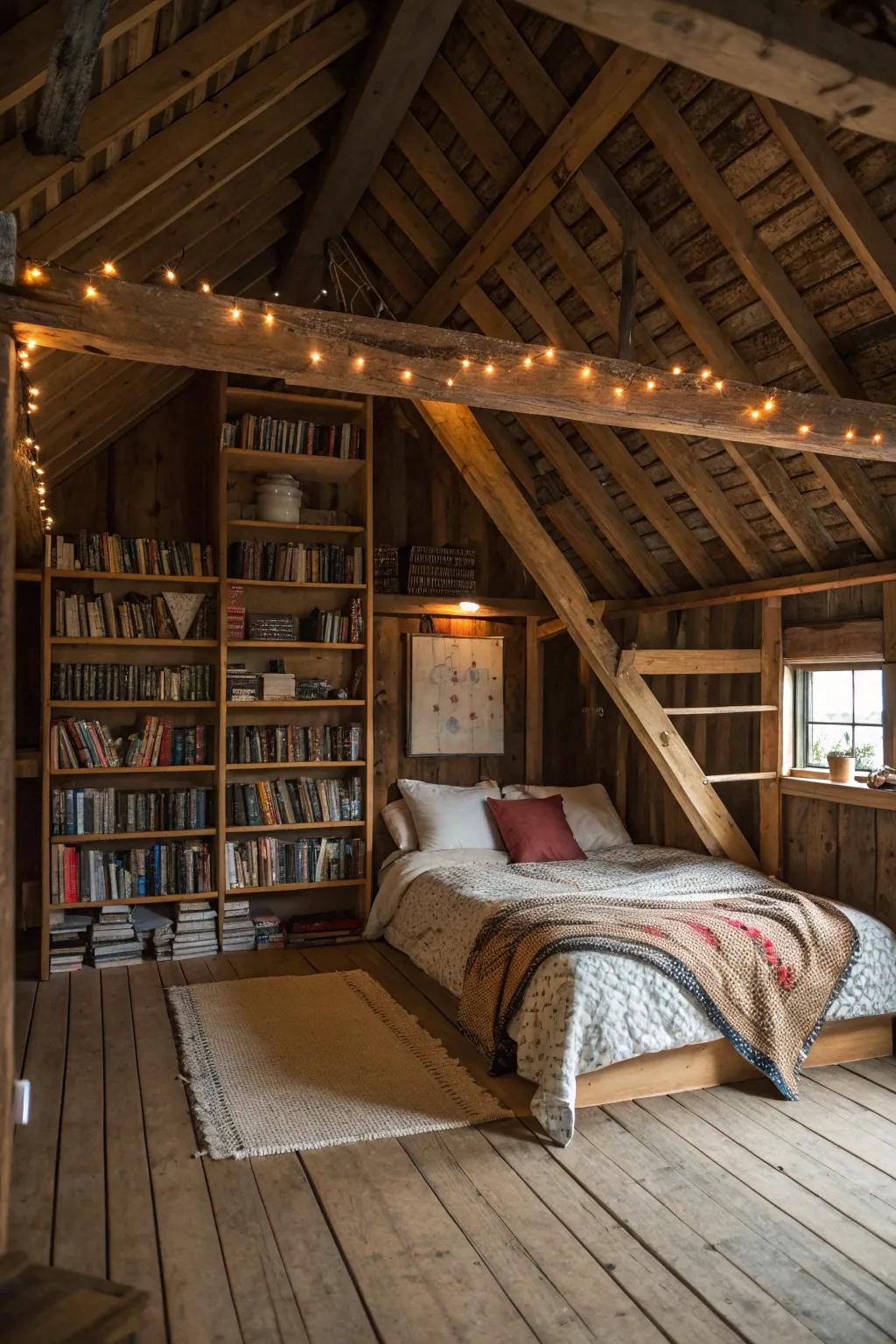 Upper rooms add functionality and charm.