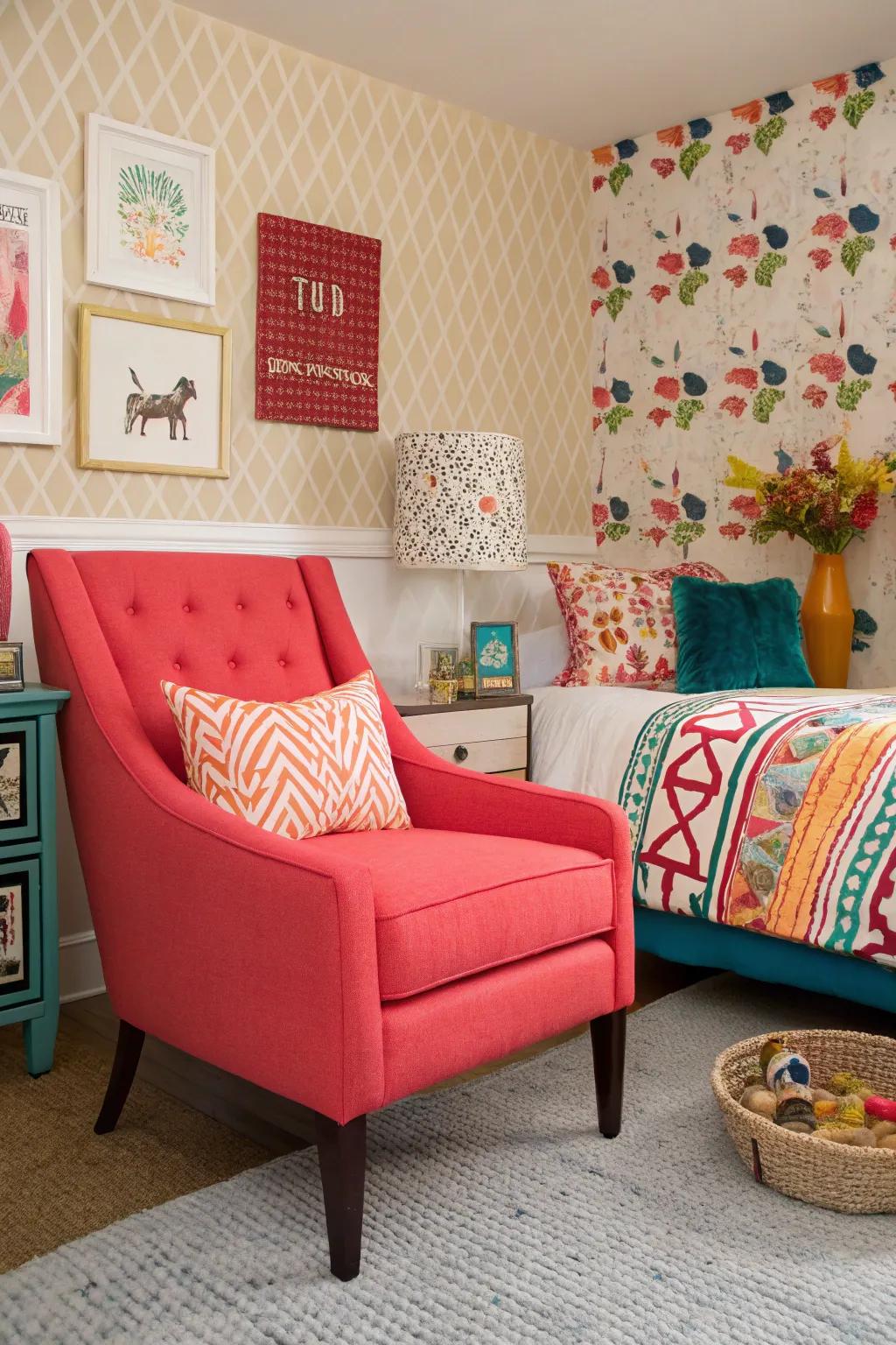 Accent chairs bring bold colors and unique patterns to life, making a statement in any room.