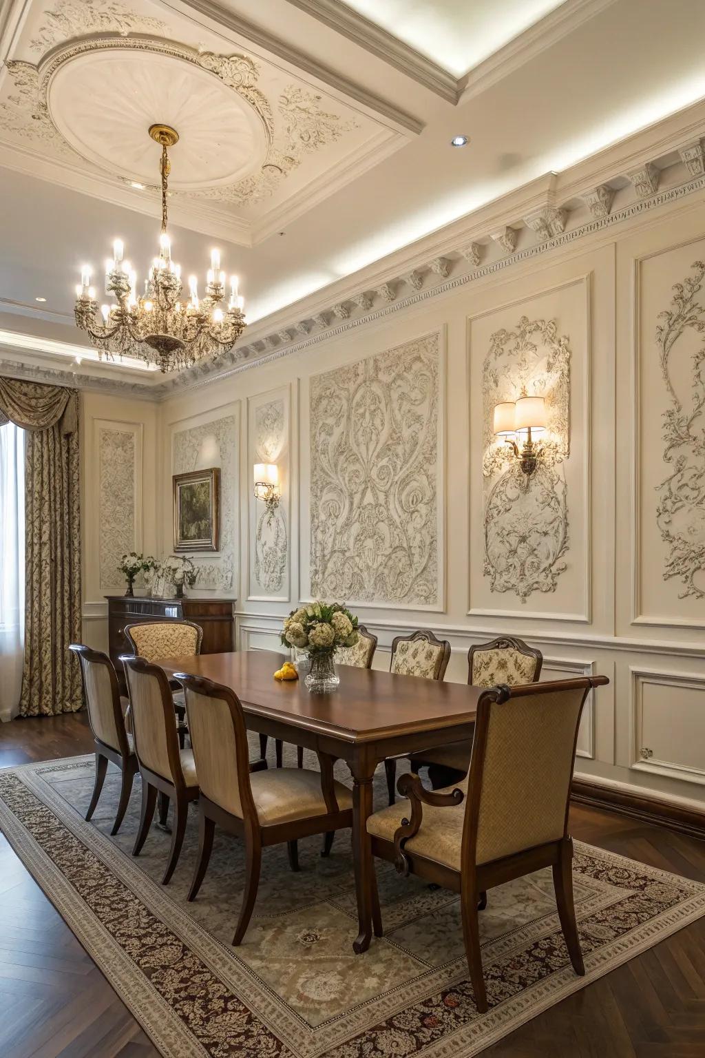 Elevate your walls through ornamental molding.