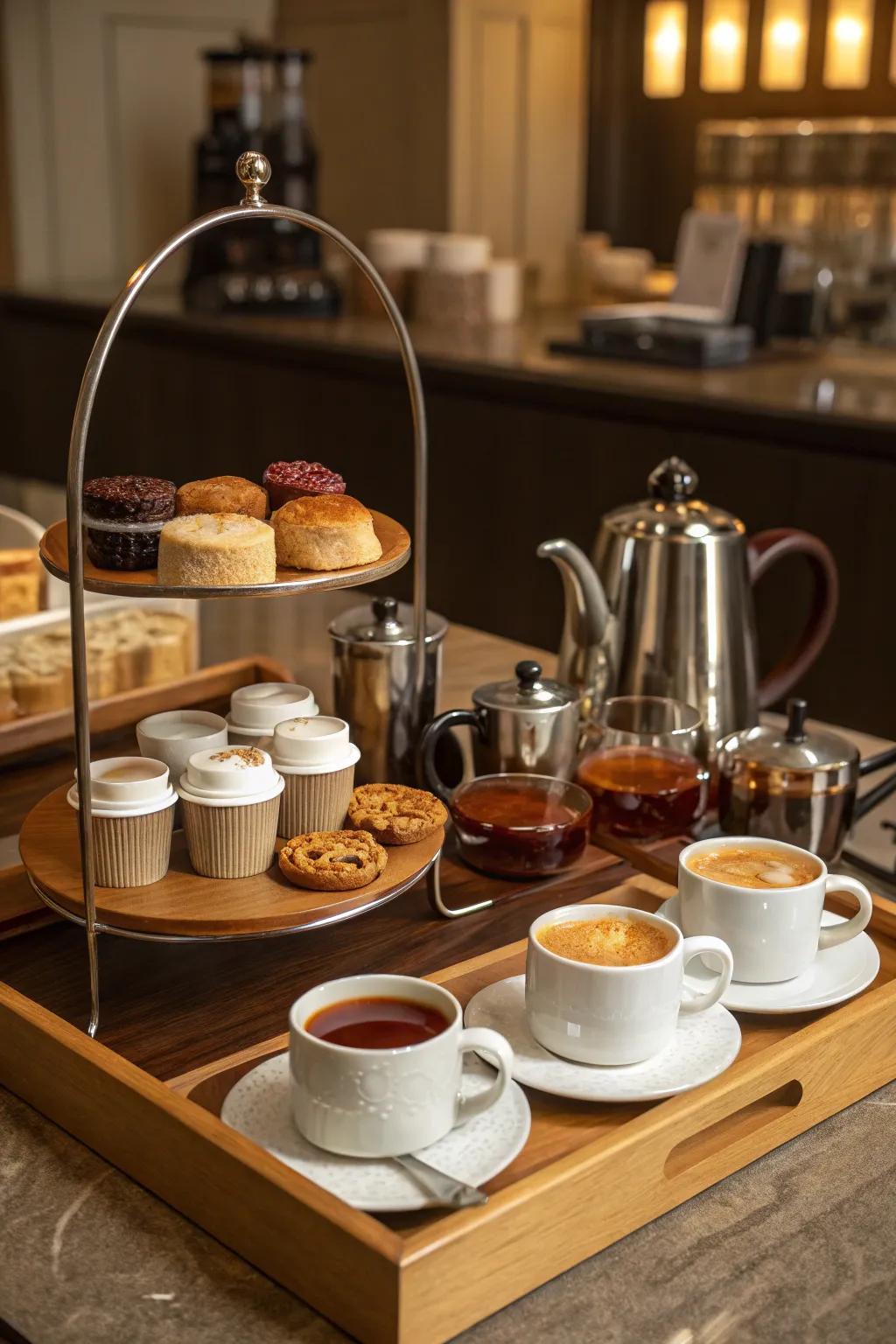 An artisanal coffee and tea station to elevate your brunch.